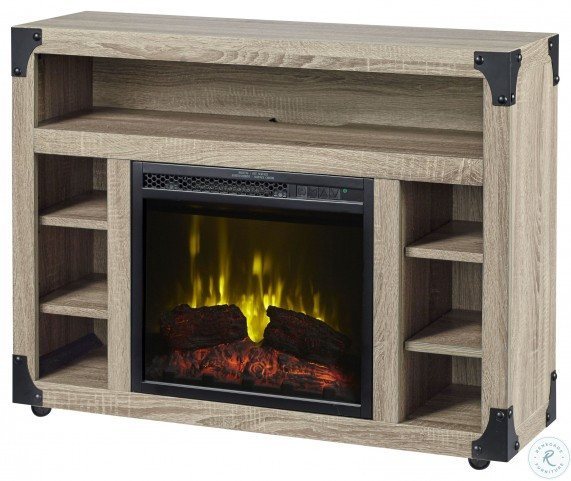 Distressed Electric Fireplace
 Chelsea Distressed Oak 37" TV Stand Electric Fireplace
