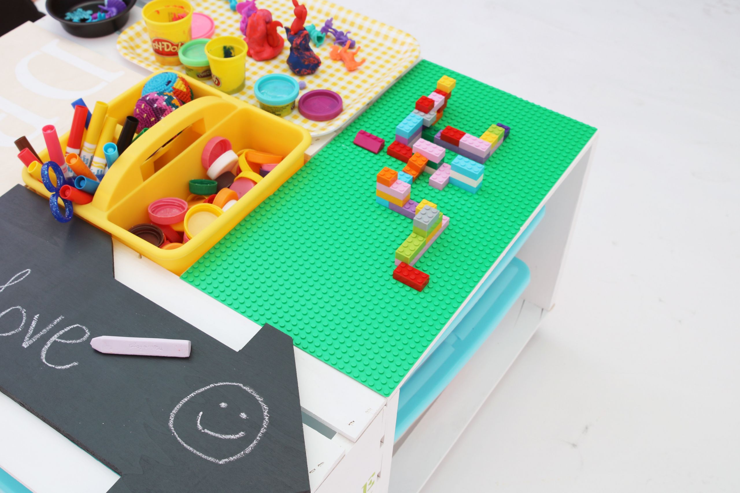 DIY Activity Table For Toddlers
 DIY Kids Activity Center Lego Table made with 4 Wood