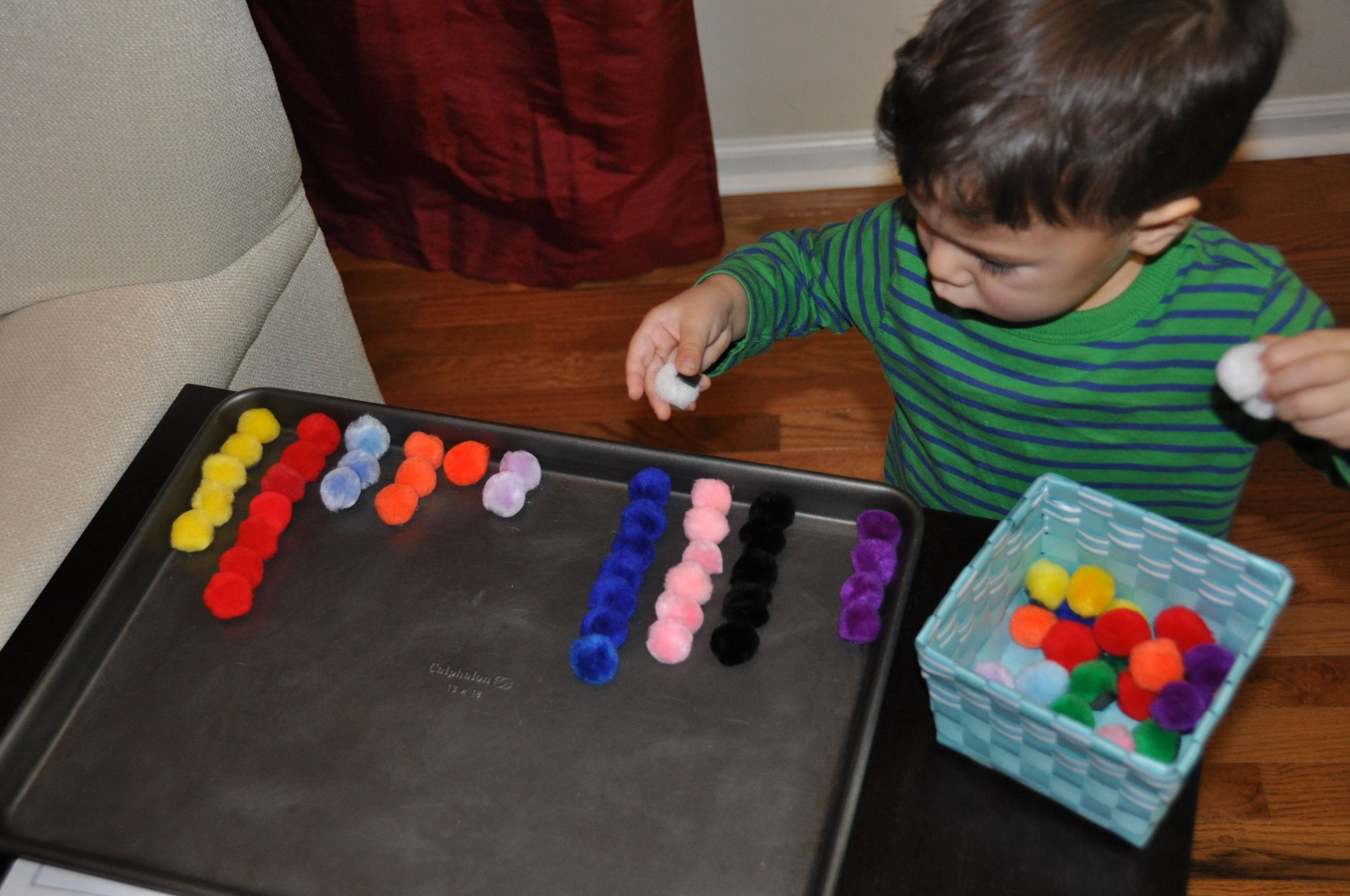 DIY Activity Table For Toddlers
 Homemade Toy Magnetic Pompoms