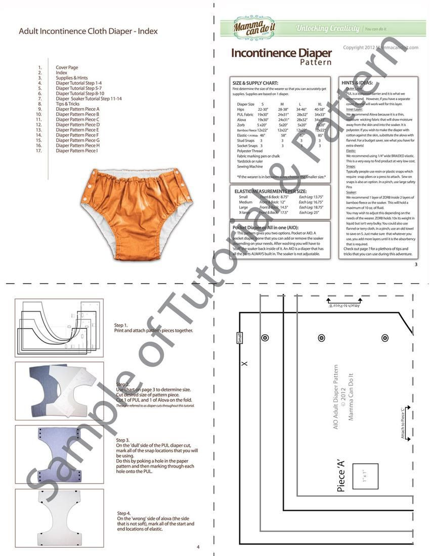 DIY Adult Diapers
 Special Needs Cloth Diaper Sewing Pattern