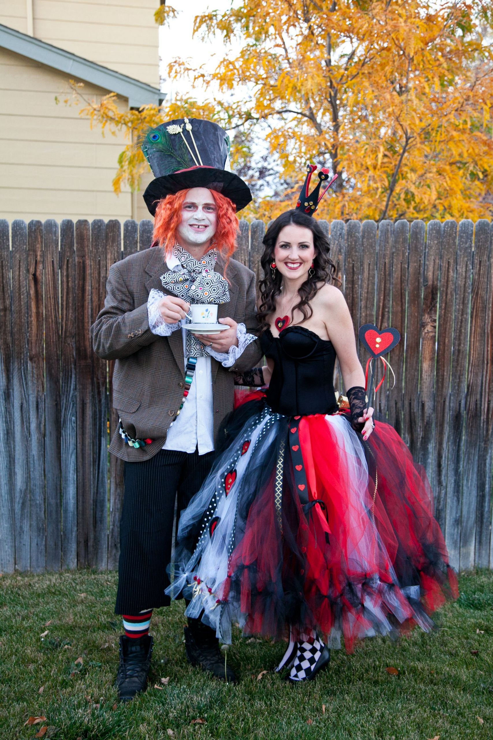 DIY Alice In Wonderland Costume Adults
 Queen of Hearts and Mad Hatter DIY adult Halloween