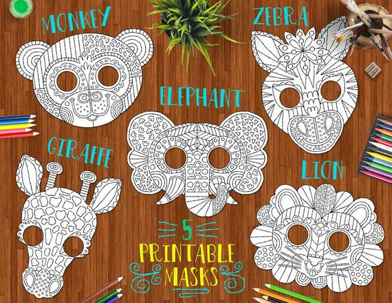 DIY Animal Masks
 Items similar to Safari Animals Printable DIY Masks – cute