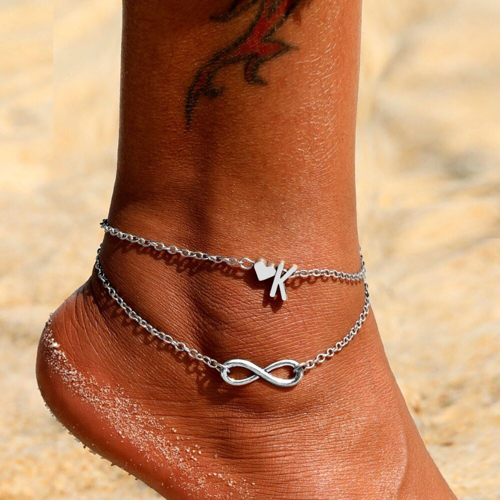 Diy Ankle Bracelet
 Fashion Letter Heart Anklet Bracelets For Women Bohemia