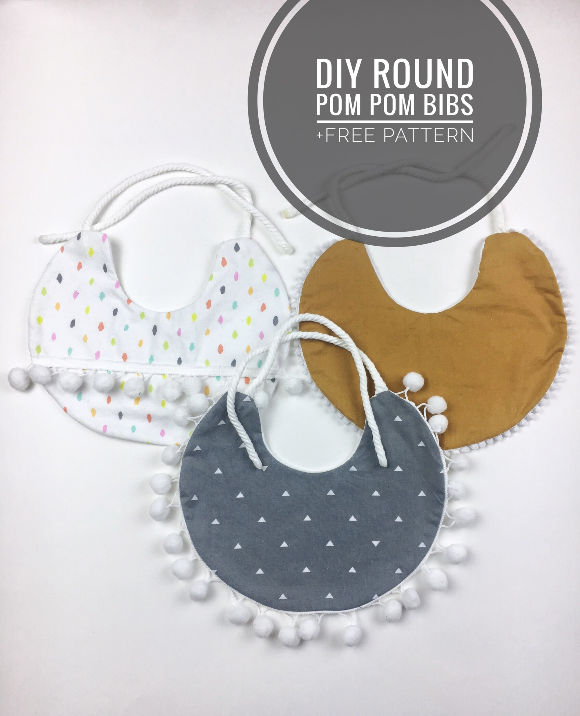 DIY Baby Bib
 DIY Round Pom Pom Bib Free Pattern Life on Waller