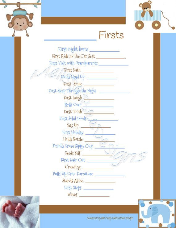 DIY Baby Book Template
 INSTANT DOWNLOAD Printable Scrapbook Baby s Firsts Page