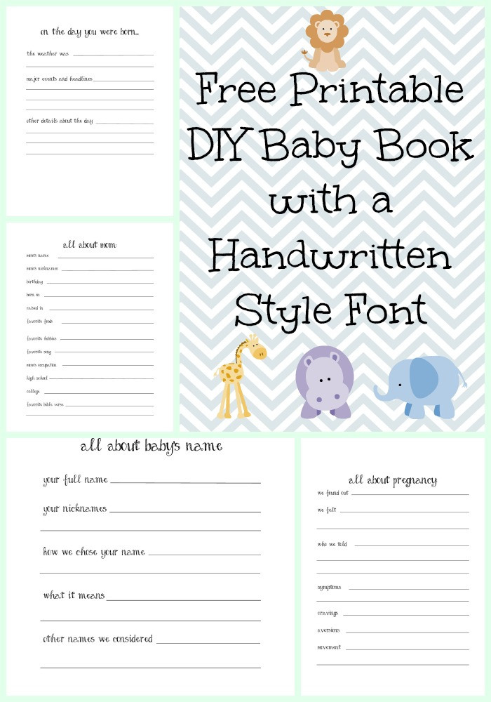 DIY Baby Book Template
 Make a DIY Baby Book with a Handwritten Style Font with