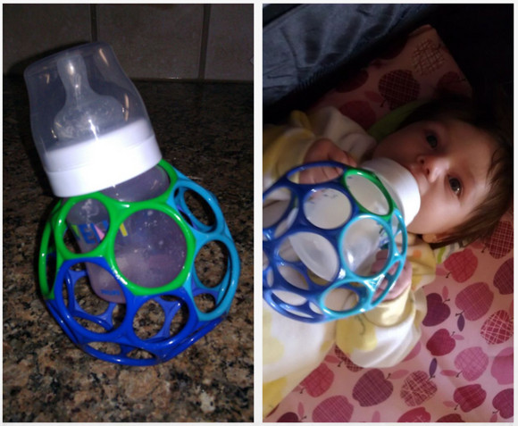 DIY Baby Bottle Holder
 DIY bottle holder lets babies feed themselves