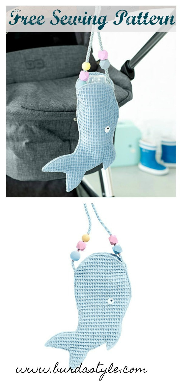 DIY Baby Bottle Holder
 DIY Whale Baby Bottle Holder Free Sewing Pattern