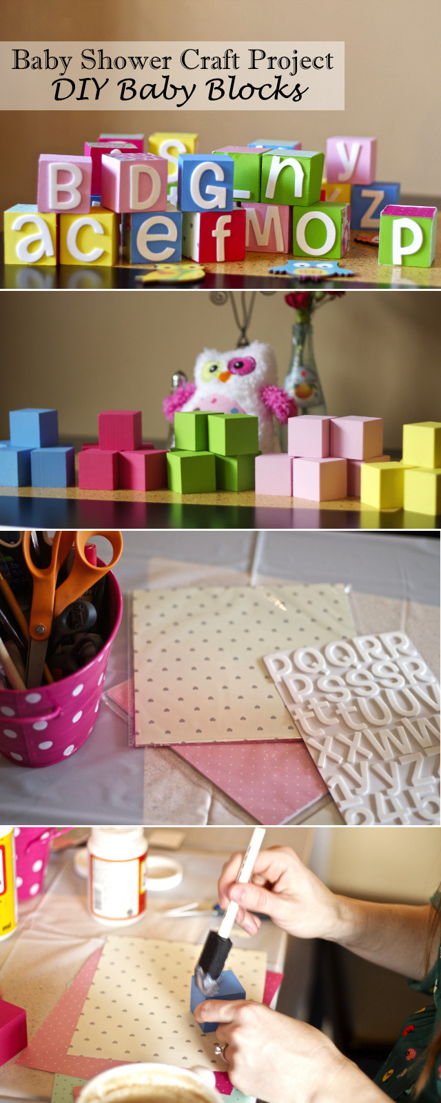 DIY Baby Crafts
 Chasing Davies Baby Shower Craft Idea DIY Baby Blocks