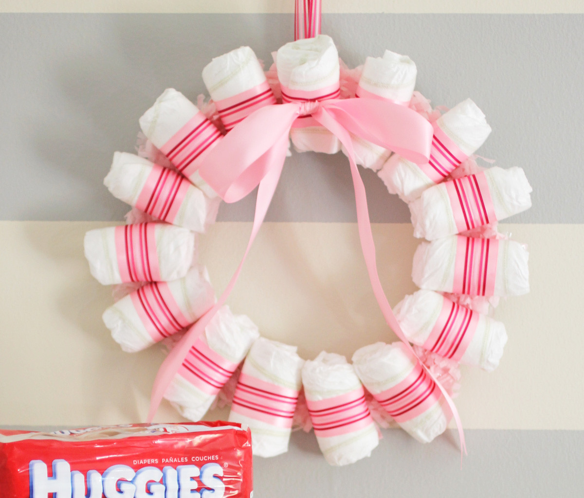 DIY Baby Diapers
 DIY Baby Shower Diaper Wreath Evite