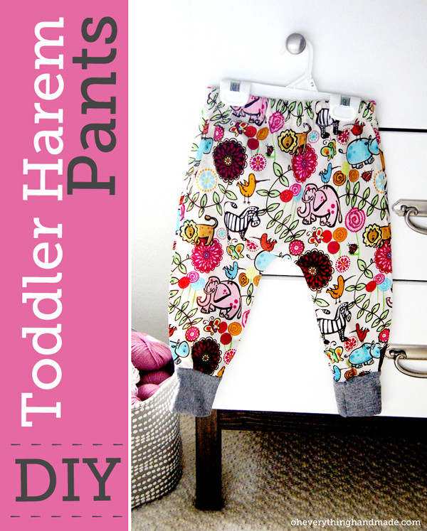 DIY Baby Pants
 DIY toddler harem pants via OhEverythingHandmade