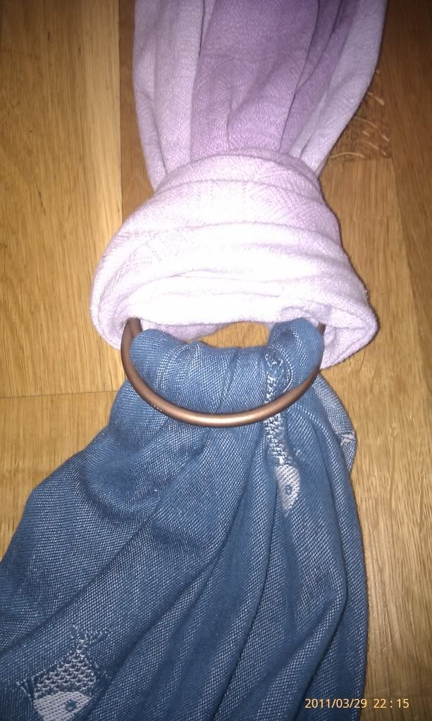 DIY Baby Ring Sling
 Threading a No Sew Ring Sling