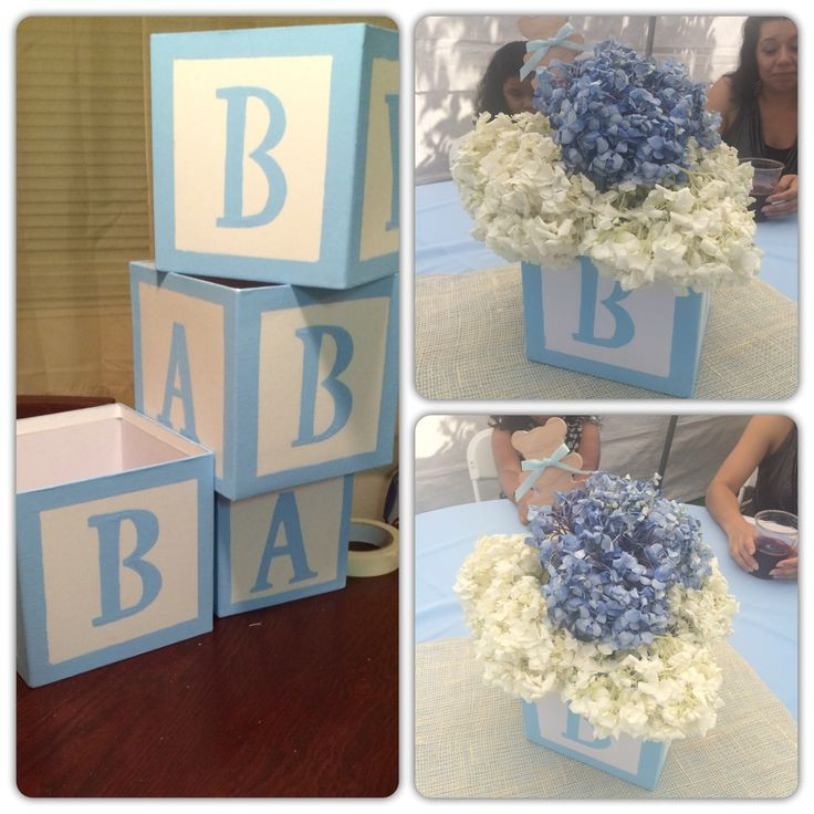 DIY Baby Shower Centerpieces Boy
 DIY Baby Block Centerpieces shower Pinterest