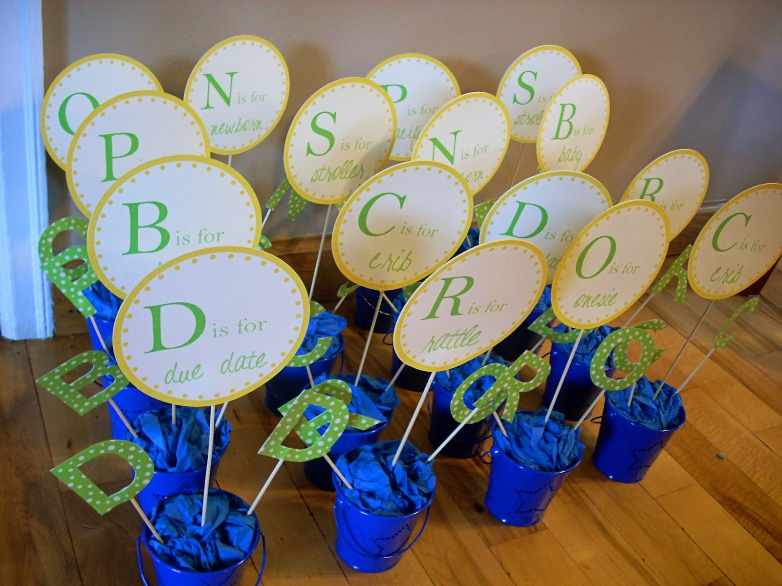 DIY Baby Shower Centerpieces Boy
 Alphabet Baby Shower DIY Centerpieces The Domestic Domicile