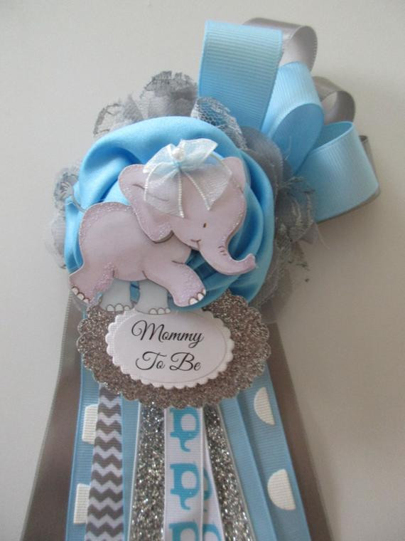 DIY Baby Shower Corsage
 Baby Shower Corsage Boy Elephant Mommy To Be Corsage Baby