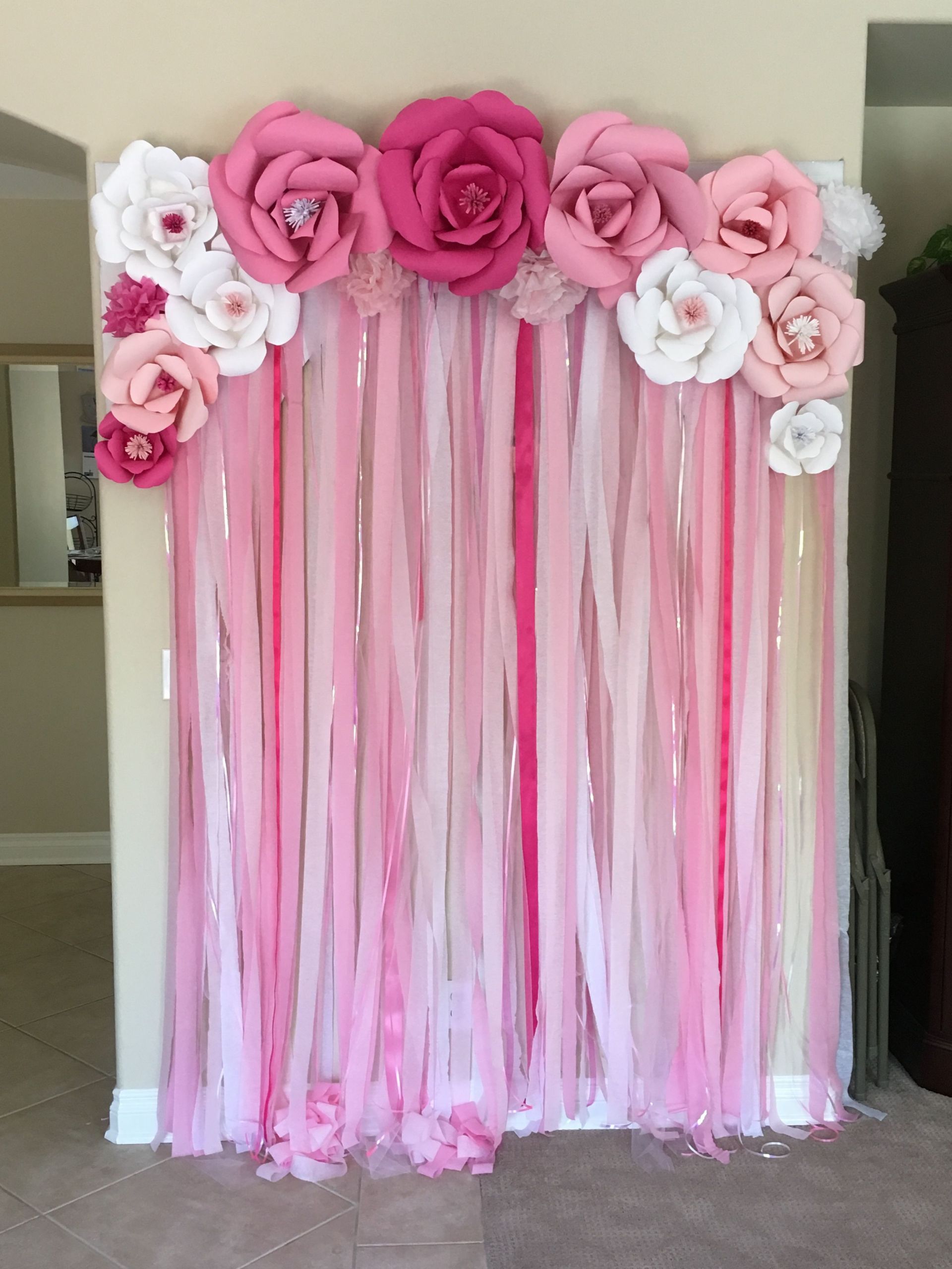 DIY Baby Shower Decoration Ideas For A Girl
 backdrop for a girl baby shower