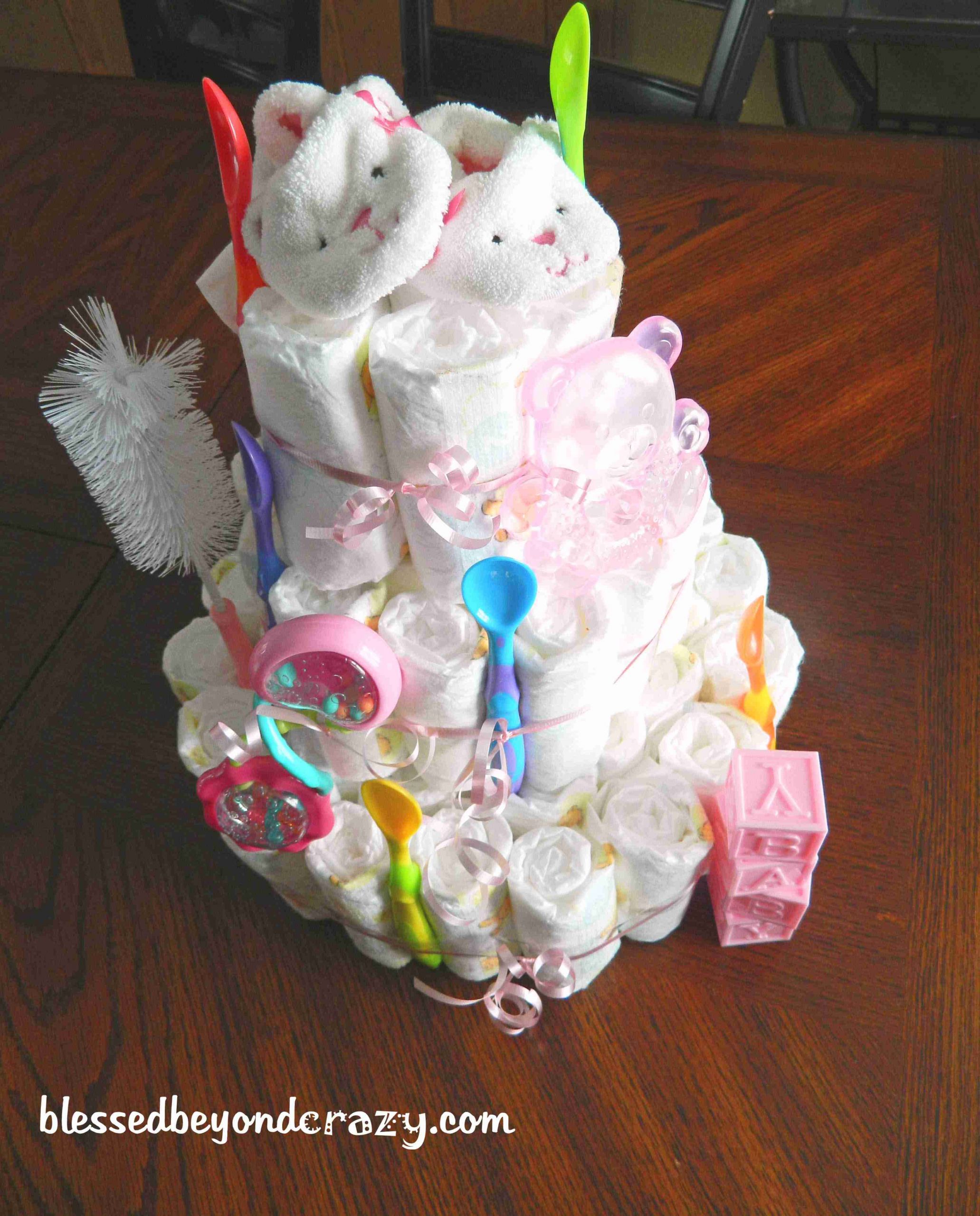 Diy Baby Shower Diaper Cake
 Baby Shower Charades & DIY Diaper Cake