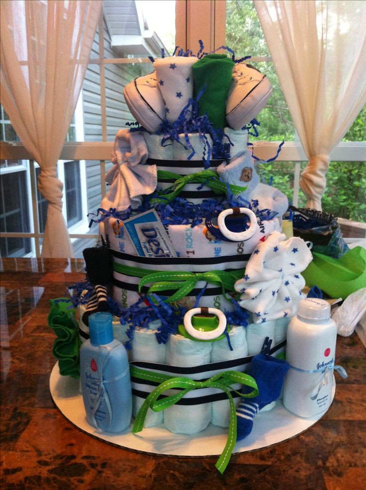 DIY Baby Shower Gifts For Boy
 Southern Blue Celebrations Diaper Cakes for BOYS