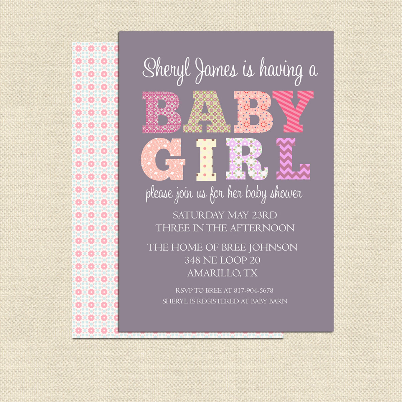 Diy Baby Shower Invitations
 DIY Printable Baby Shower Invitation For Girl No 2