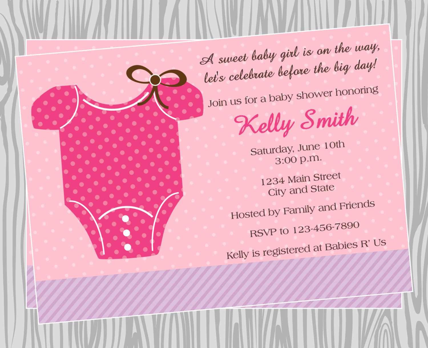 Diy Baby Shower Invitations
 DIY Baby Girl esie Baby Shower Invitation by