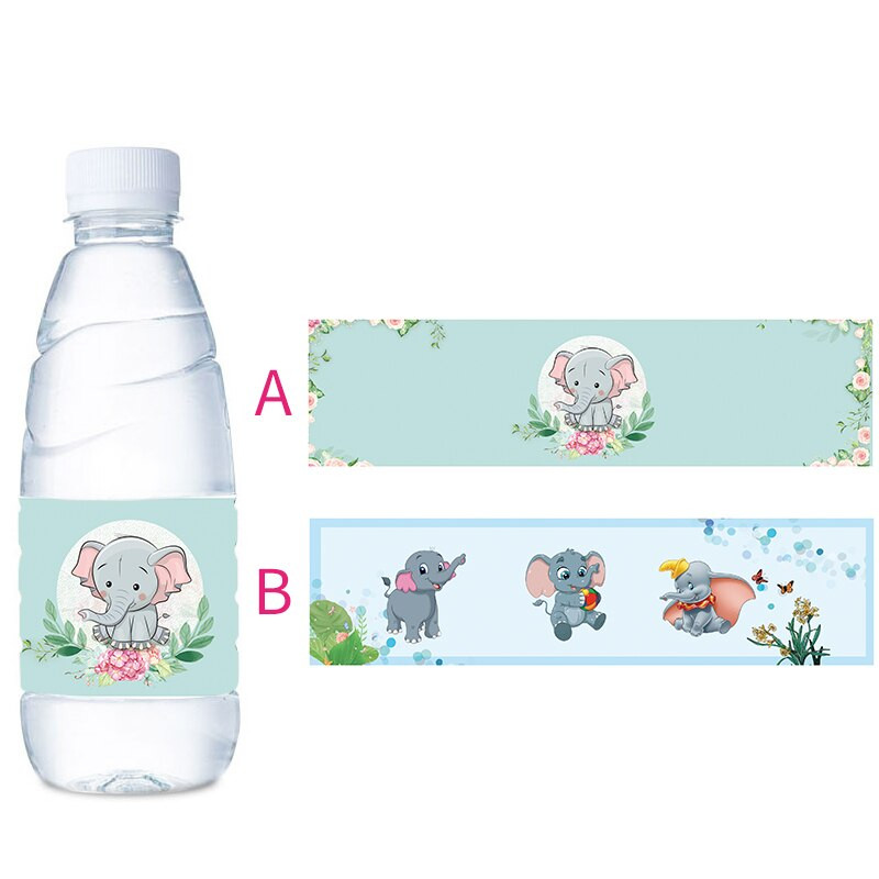 Diy Baby Shower Water Bottle Labels
 Kids Baby Shower Elephant Cartoon Water Bottle Labels
