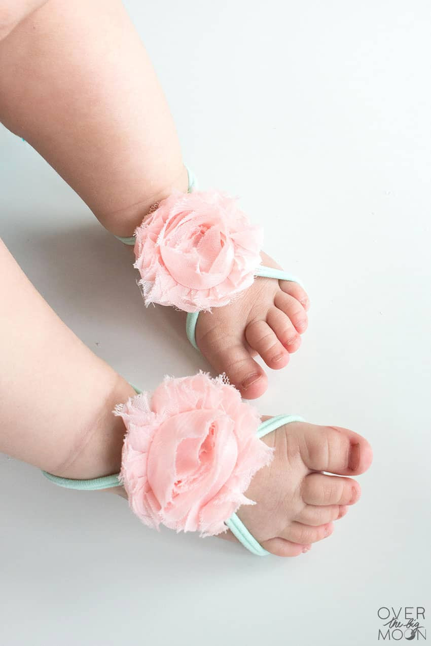 Diy Barefoot Sandals Baby
 No Sew Baby Barefoot Sandals Over the Big Moon