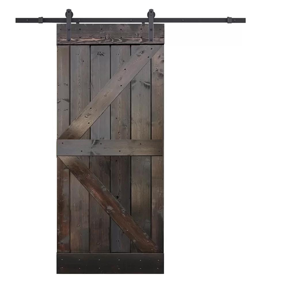 DIY Barn Door Kit
 CALHOME 30 in x 84 in K Style Knotty Pine Wood DIY