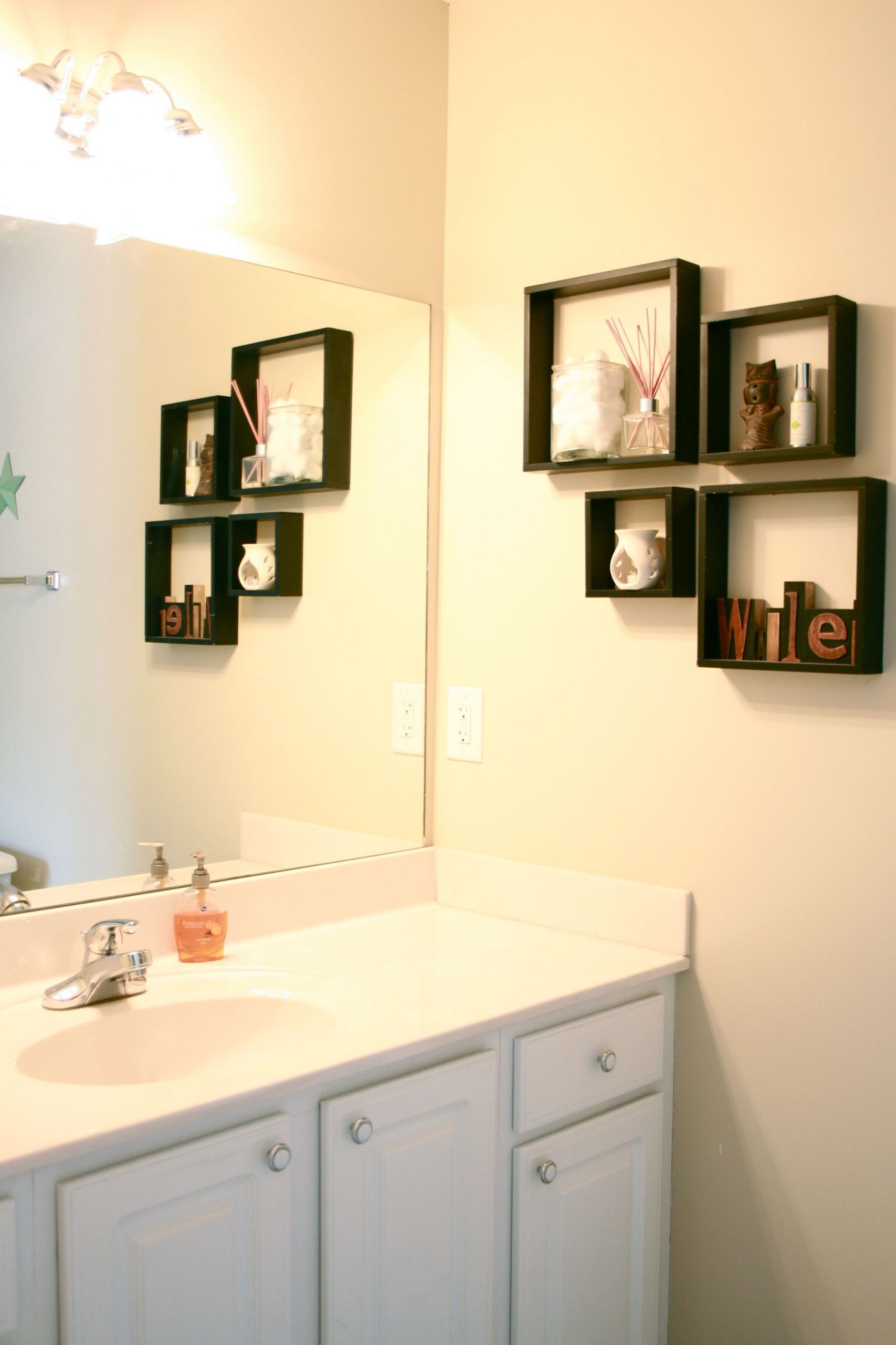 Diy Bathroom Wall Decor
 Bathroom makeover reveal Dream Green DIY