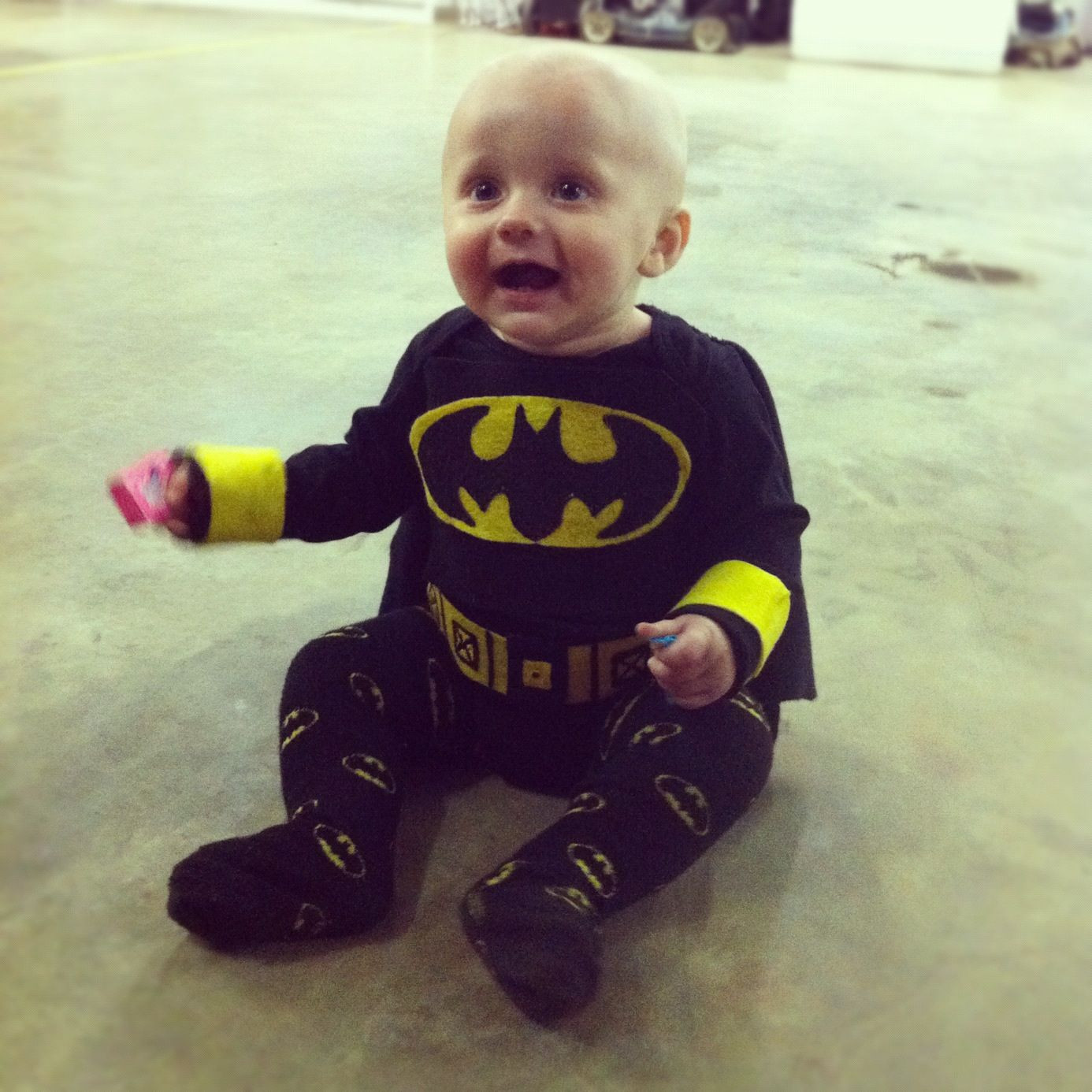 DIY Batman Costume Toddler
 DIY batman costume with men s socks onesie felt and