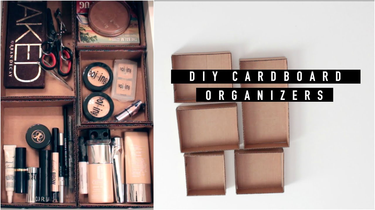 DIY Beauty Organizers
 DIY MAKEUP ORGANIZER WITH CARDBOARD