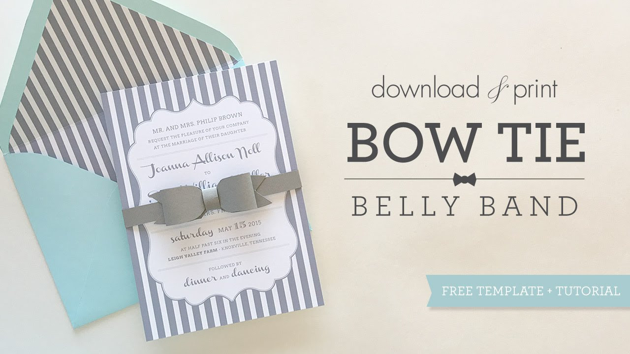 DIY Belly Bands For Wedding Invitations
 Bowtie Belly Band