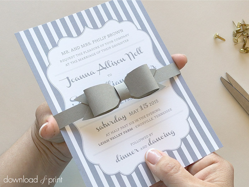 DIY Belly Bands For Wedding Invitations
 DIY Bow Tie Belly Band