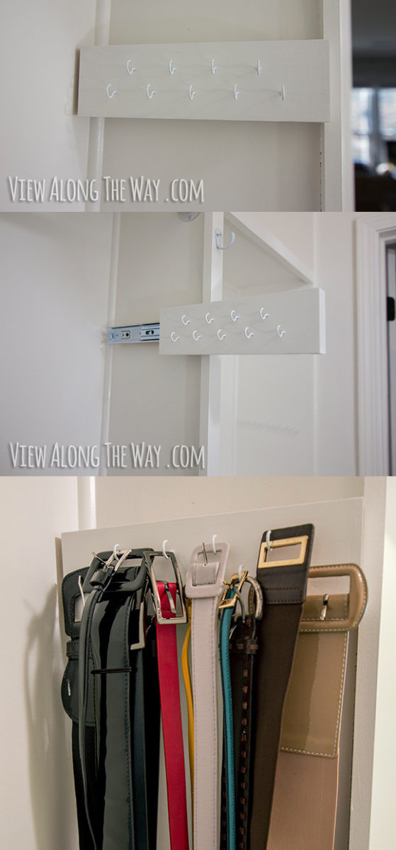 DIY Belt Organizer
 Girly Glam Closet Makeover REVEAL View Along the Way