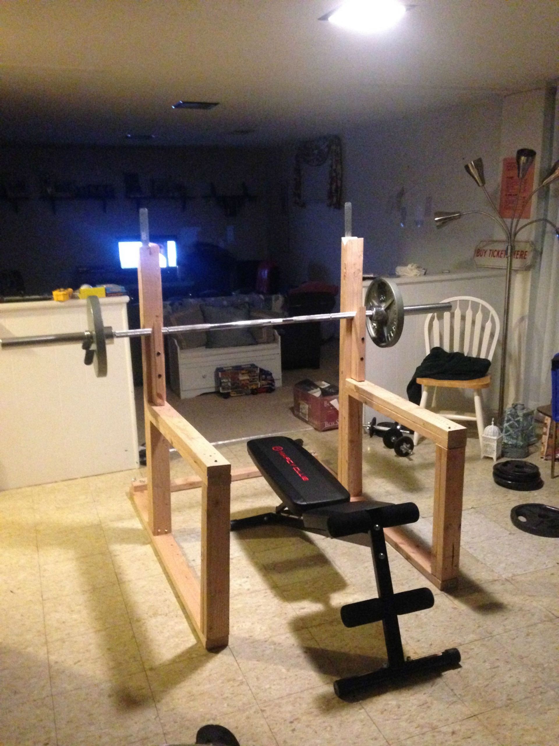 DIY Bench Press Rack
 DIY Squat rack and bench press