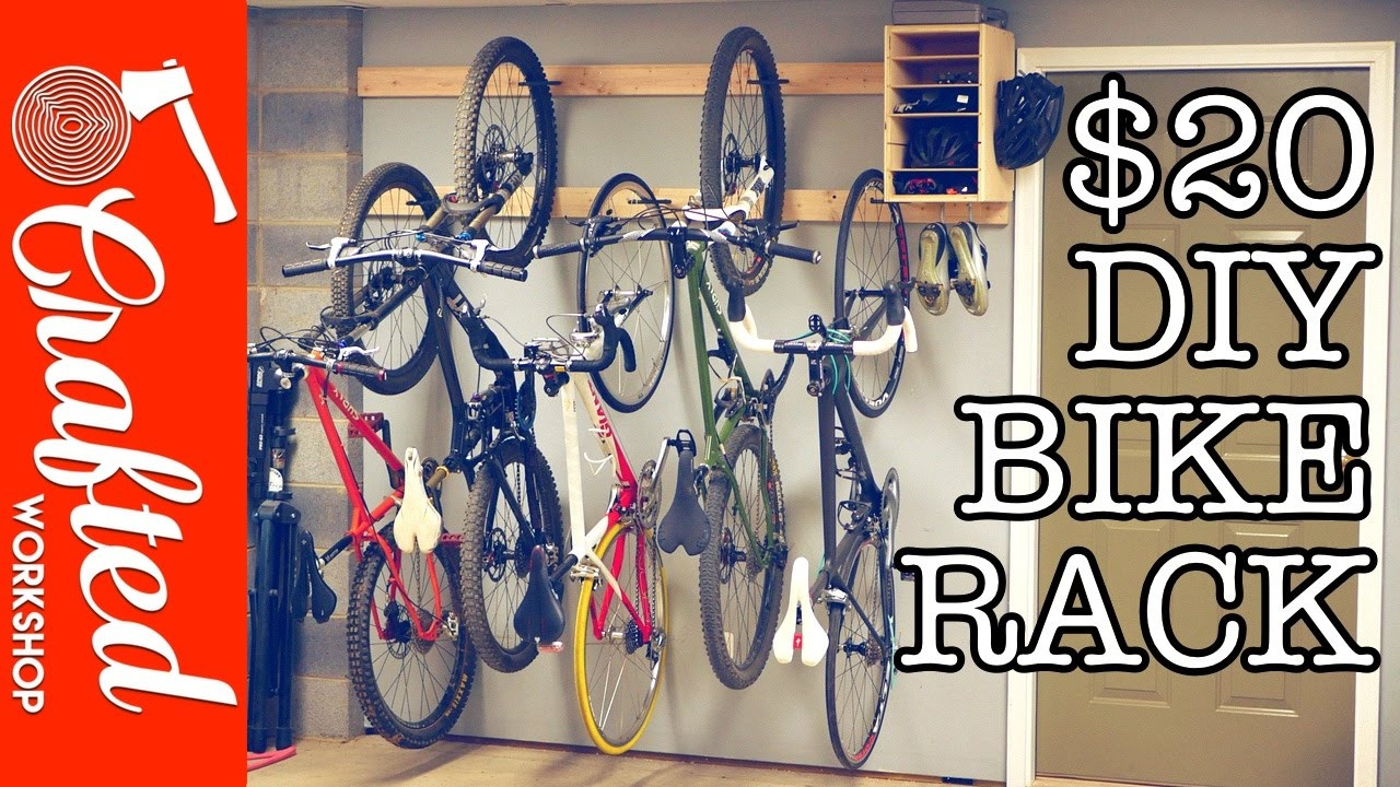 DIY Bicycle Rack Garage
 DIY Bike Rack for $20 Bike Storage Stand & Cabinet for
