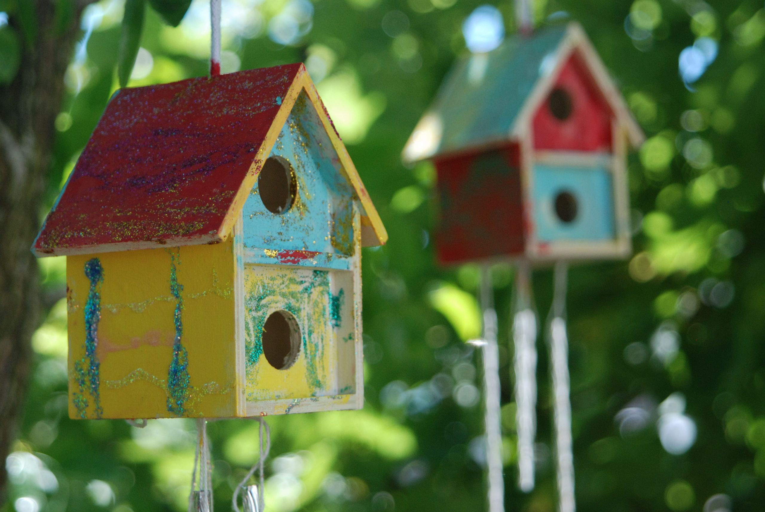 DIY Birdhouses For Kids
 painted bird houses