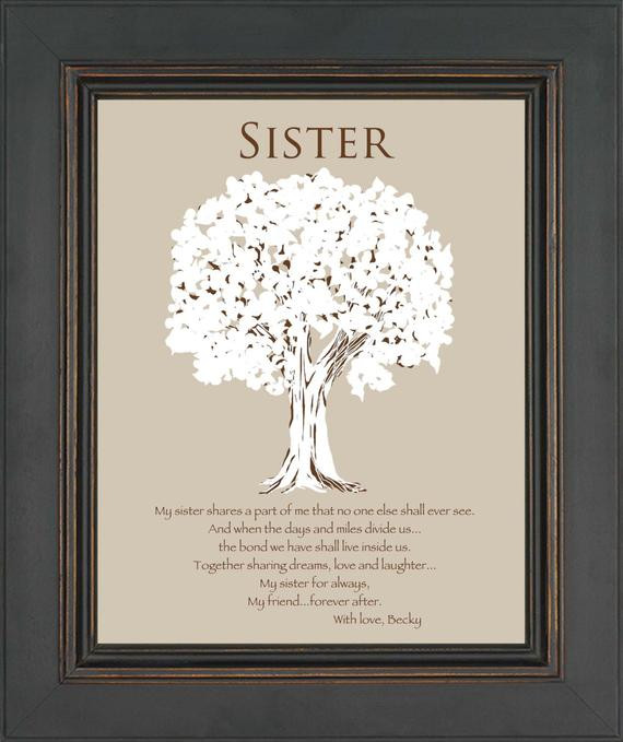 DIY Birthday Gift For Sister
 Items similar to SISTER Gift Personalized Gift for Sister