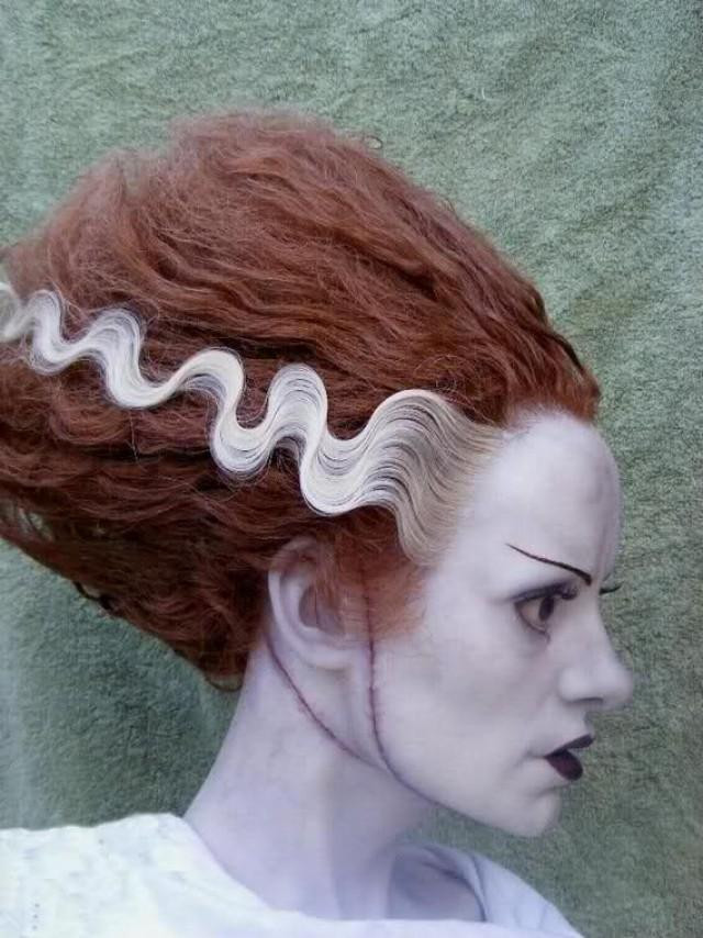 DIY Bride Of Frankenstein Hair
 Wedding Theme Bride Frankenstein Bust Weddbook