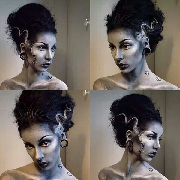 DIY Bride Of Frankenstein Hair
 414 best Face Paint & Fantasy Makeup images on Pinterest