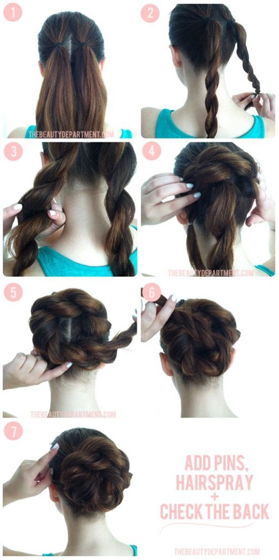 DIY Bun Hairstyle
 DIY Double Rope Braid Bun Hairstyle