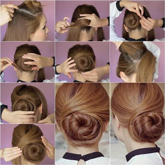 DIY Bun Hairstyle
 How to DIY Elegant Twisted Hair Bun Hairstyle