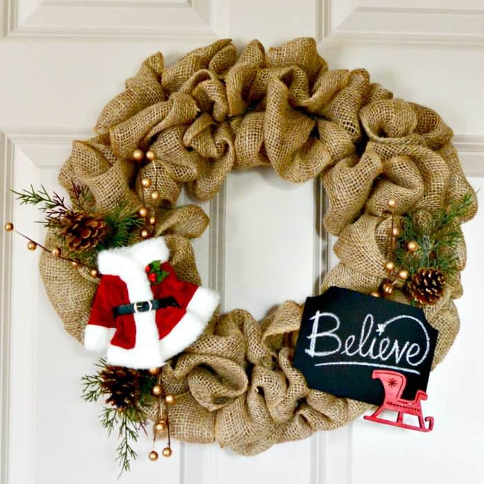 DIY Burlap Christmas Wreaths
 Burlap Christmas Wreath How to make a burlap wreath