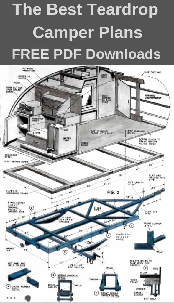 DIY Camper Trailer Plans Free
 Teardrop Camper Plans – 11 Free DIY Trailer Designs PDF