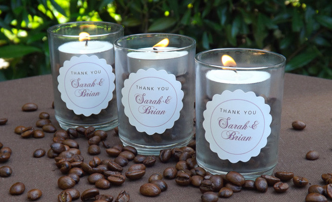 DIY Candle Wedding Favors
 Coffee Bean Candle Wedding Favors Evermine Occasions