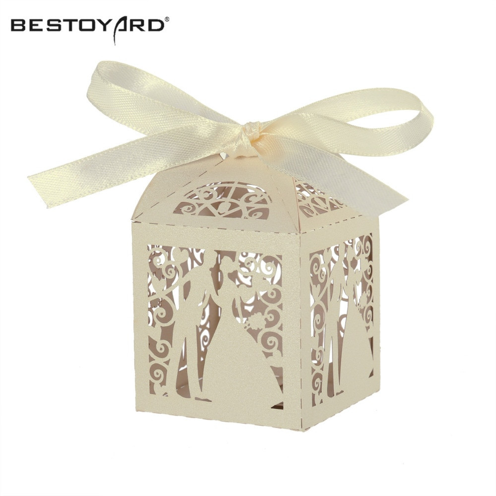 DIY Candy Boxes
 Couple Design Luxury Lase Cut Wedding Sweets DIY Candy