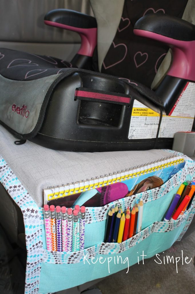 DIY Car Organizers
 DIY Car Seat Organizer for Kids Snacks and Coloring