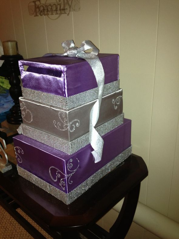 DIY Card Box
 DIY card box revised Purple and Silver with some bling