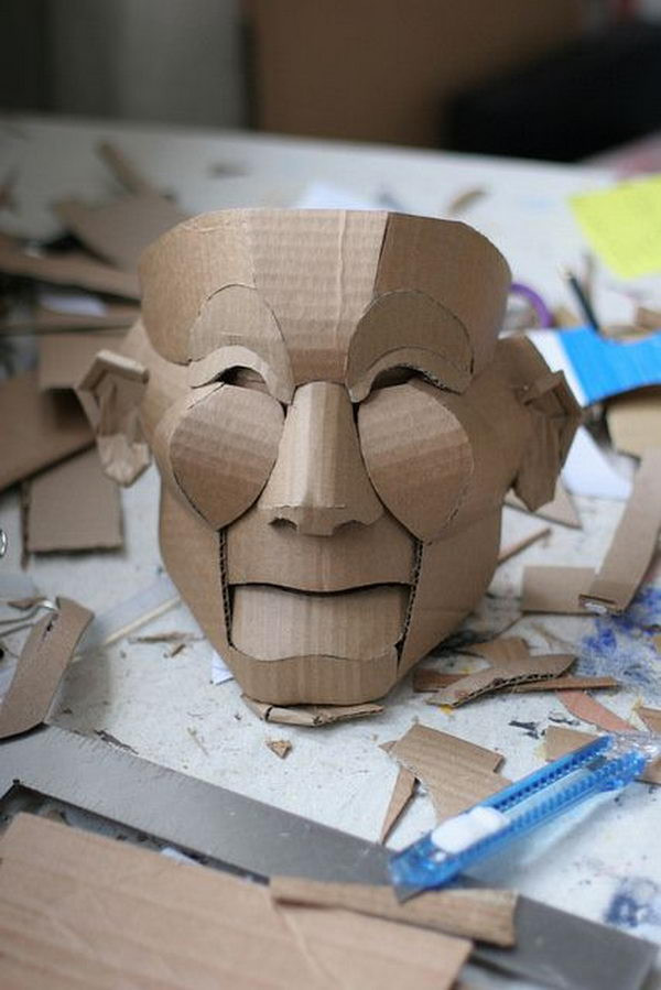 DIY Cardboard Mask
 20 DIY Halloween Mask Crafts for Kids Hative