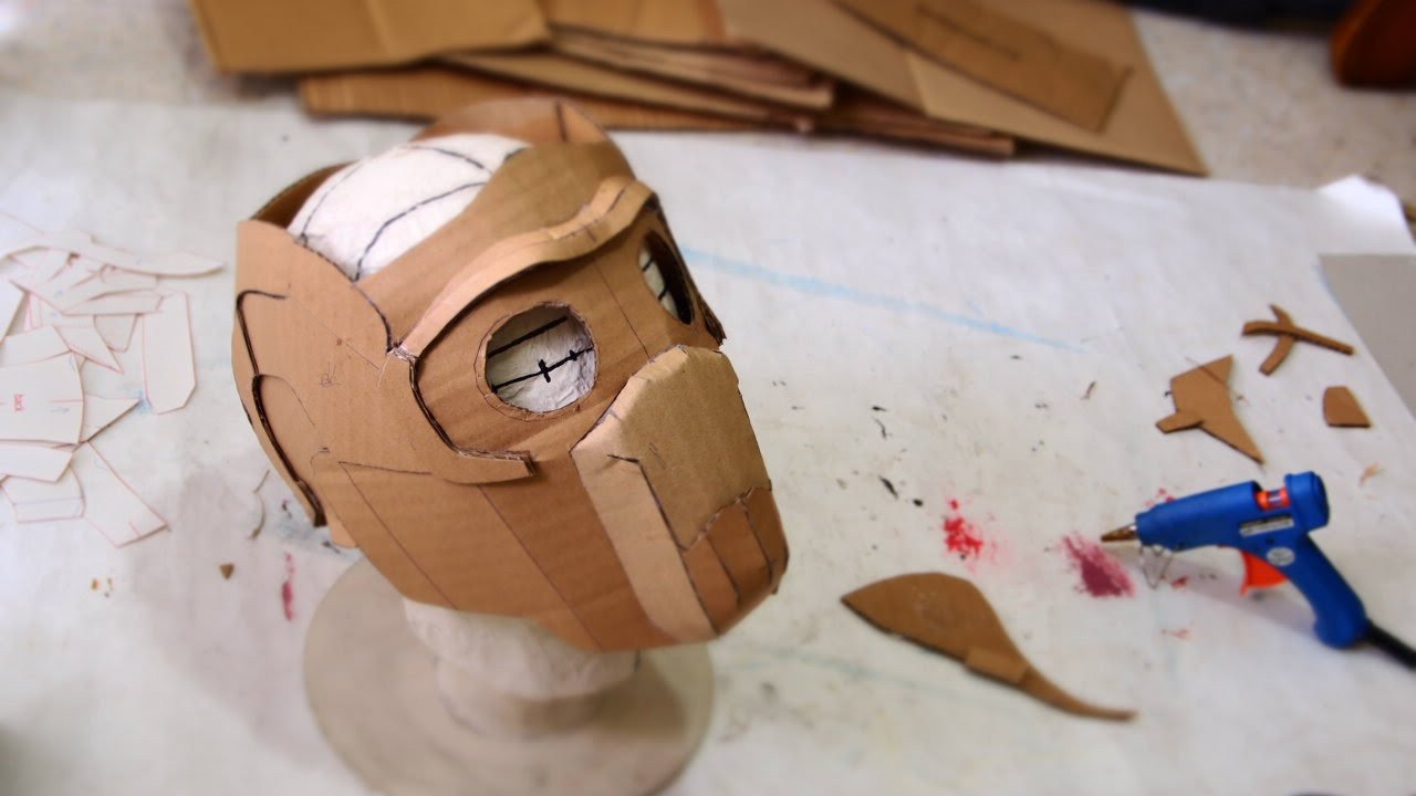 DIY Cardboard Mask
 66 Star Lord Mask DIY Part 1 Cardboard free template