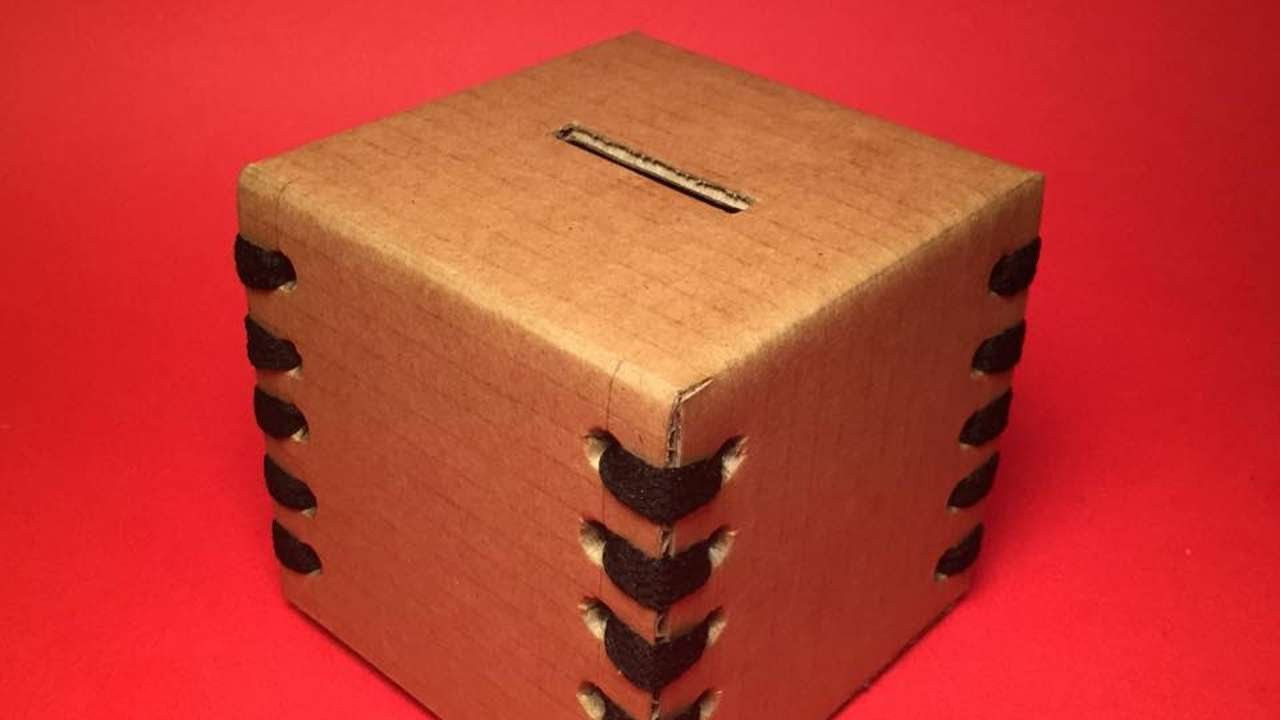 DIY Cash Box
 How To Make A Cool Cardboard Money Box DIY Crafts